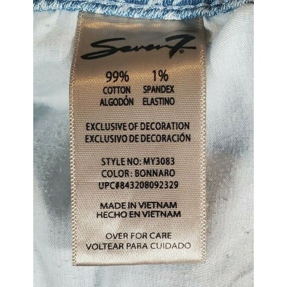 SEVEN7 Women's Size 6 Blue Jean Floral Print Denim Shorts 30" Waist - Picture 6 of 7